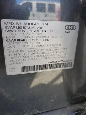 2015 AUDI Q5 TDI PREMIUM PLUS  