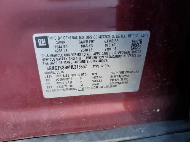 2017 CHEVROLET TRAX LS  