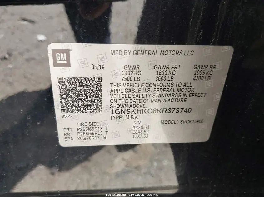 2019 CHEVROLET SUBURBAN LT
