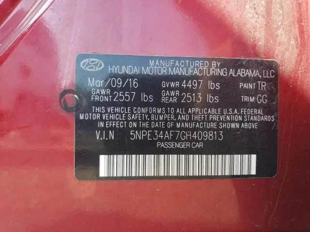 2016 HYUNDAI SONATA SPORT  