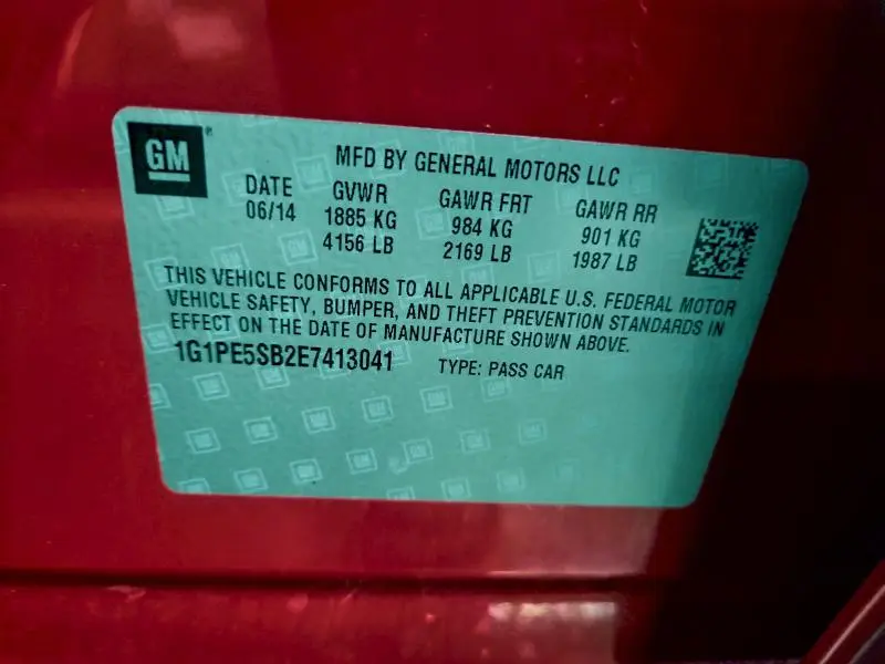 2014 CHEVROLET CRUZE LT  