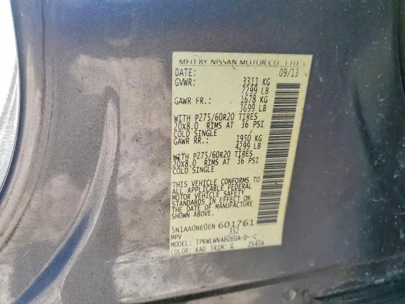 2014 NISSAN ARMADA PLATINUM  