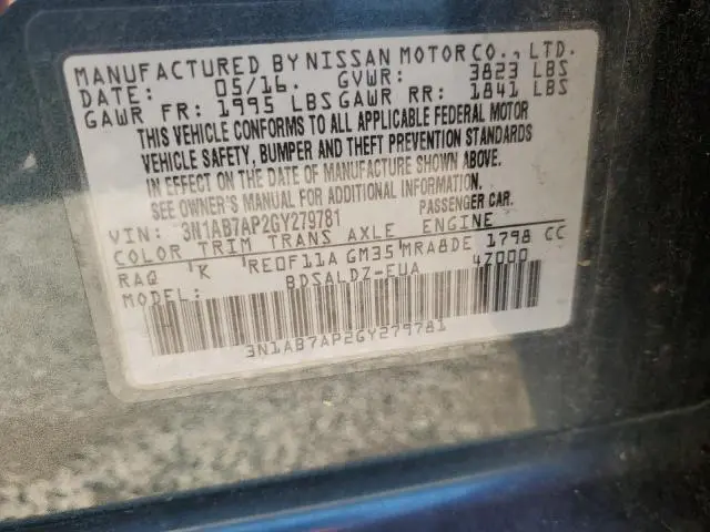 2016 NISSAN SENTRA S  