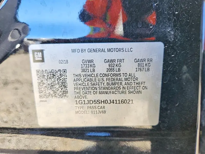 2018 CHEVROLET SONIC LT  