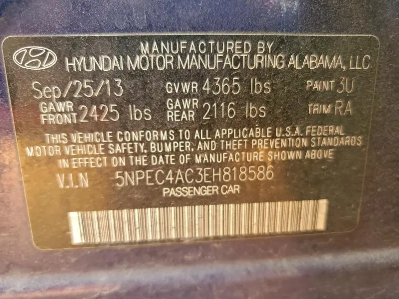 2014 HYUNDAI SONATA SE  