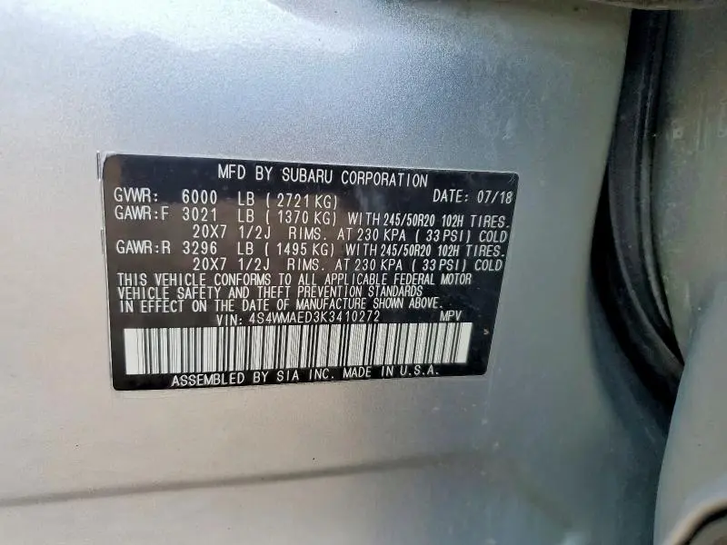 2019 SUBARU ASCENT PREMIUM  