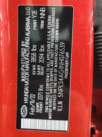 2022 HYUNDAI ELANTRA SEL  