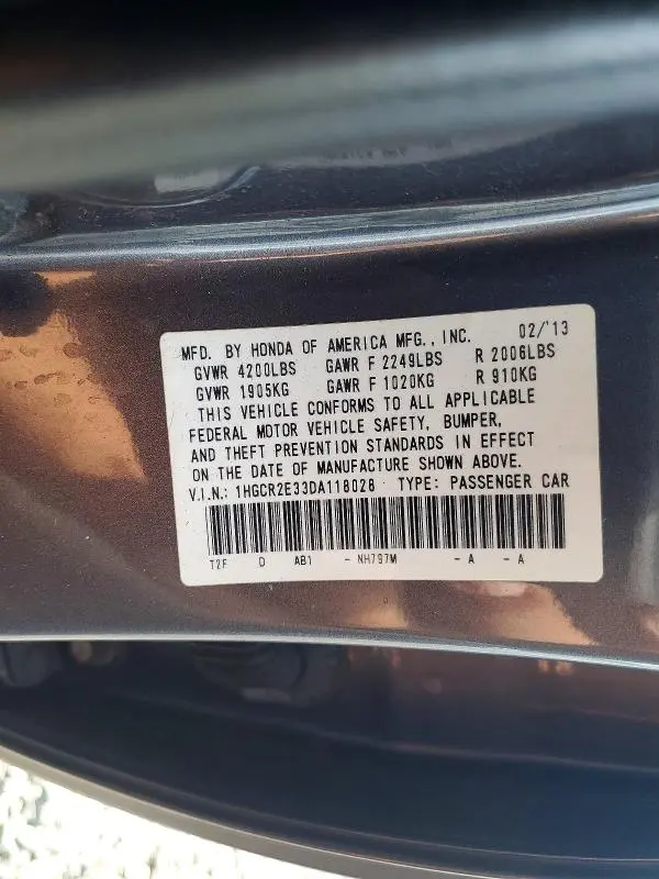 2013 HONDA ACCORD LX  