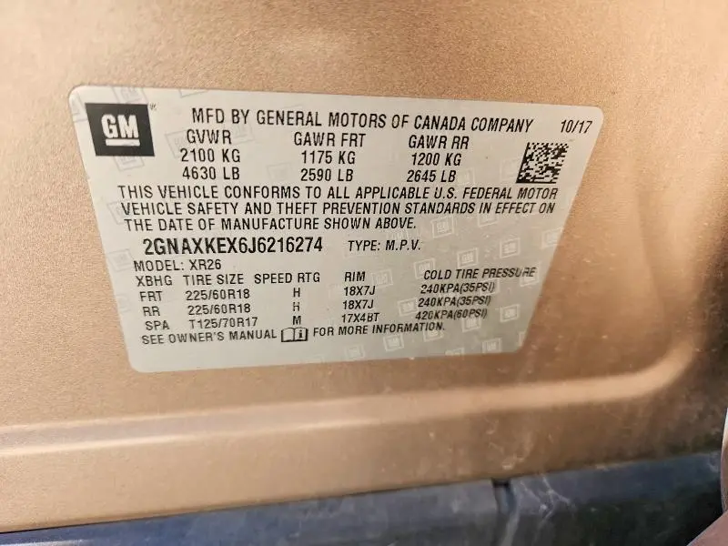 2018 CHEVROLET EQUINOX LT  