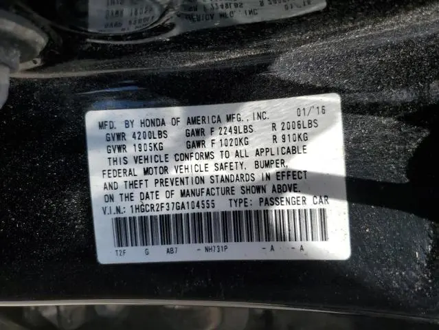 2016 HONDA ACCORD LX  