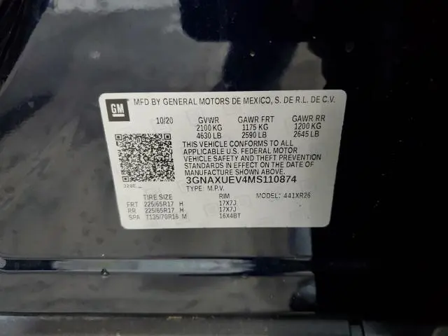 2021 CHEVROLET EQUINOX LT  