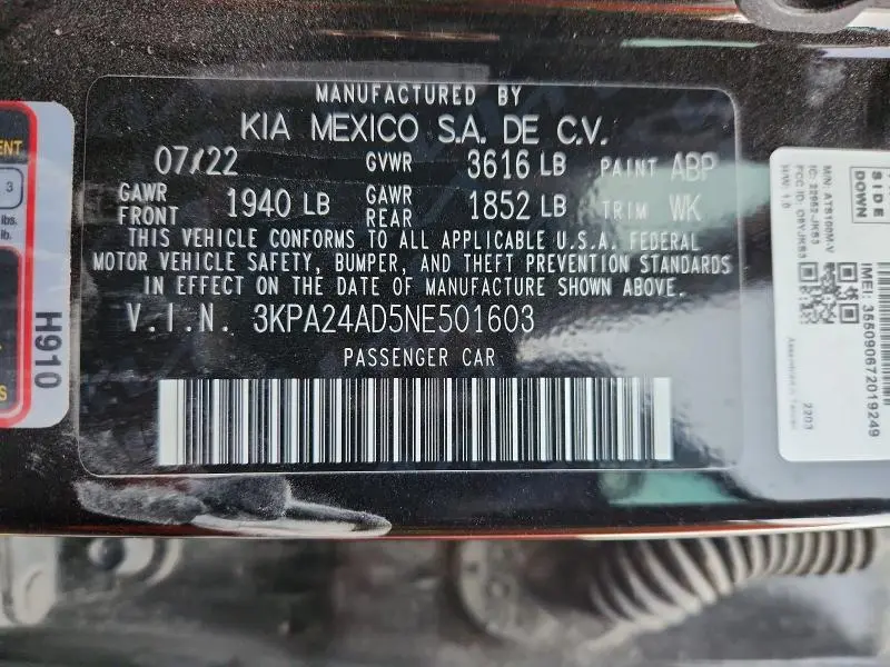 2022 KIA RIO LX  