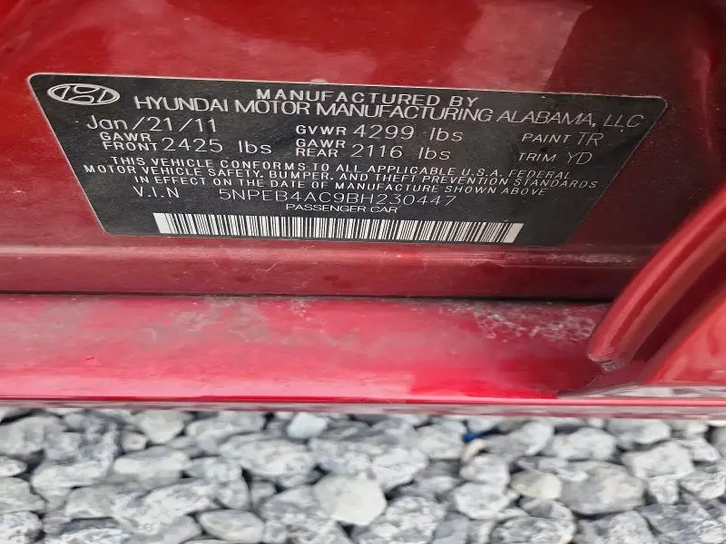 2011 HYUNDAI SONATA GLS  