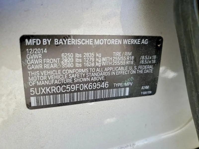 2015 BMW X5 XDRIVE35I  