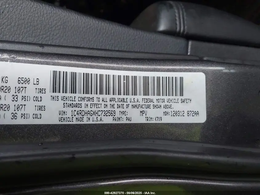 2017 DODGE DURANGO SXT RWD