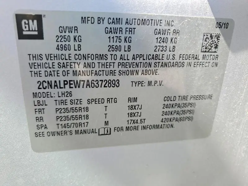 2010 CHEVROLET EQUINOX LT  