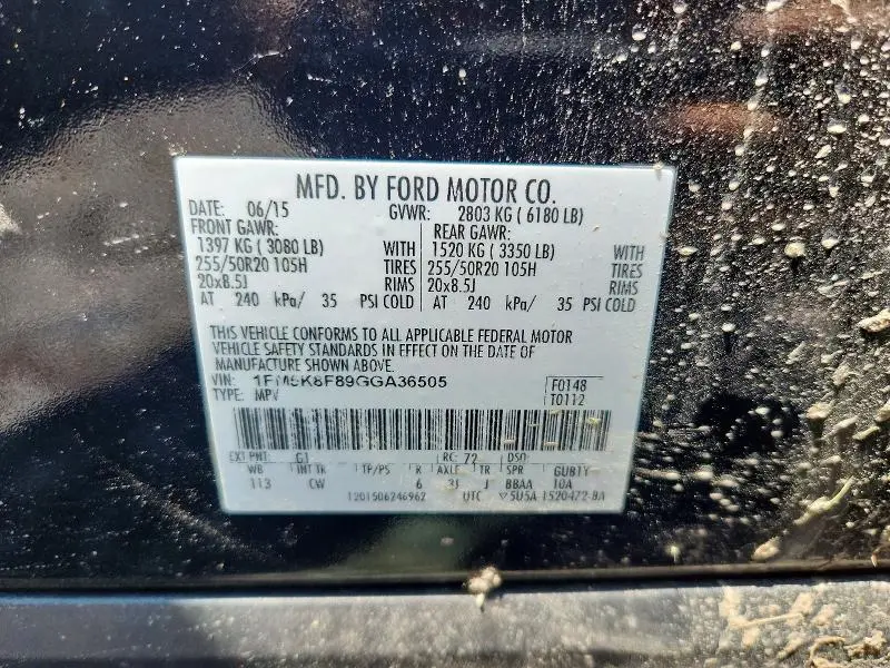 2016 FORD EXPLORER XLT  