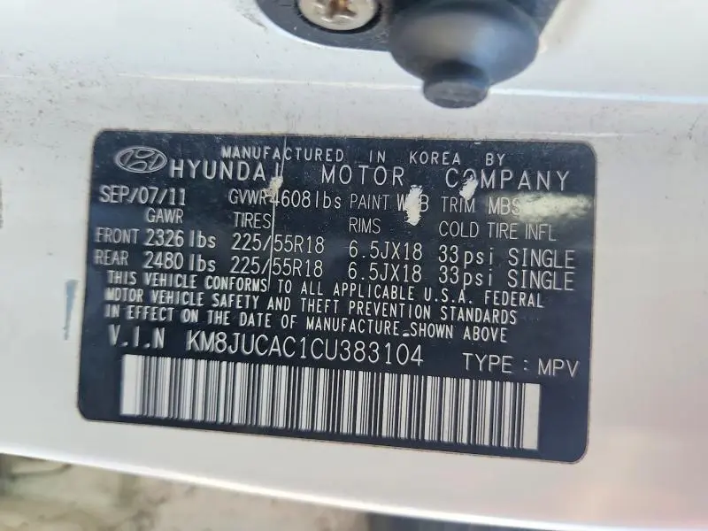 2012 HYUNDAI TUCSON LIMITED  