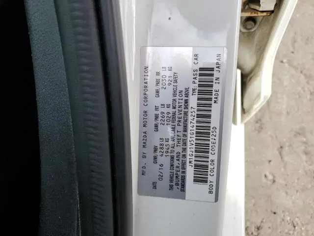 2016 MAZDA 6 TOURING  