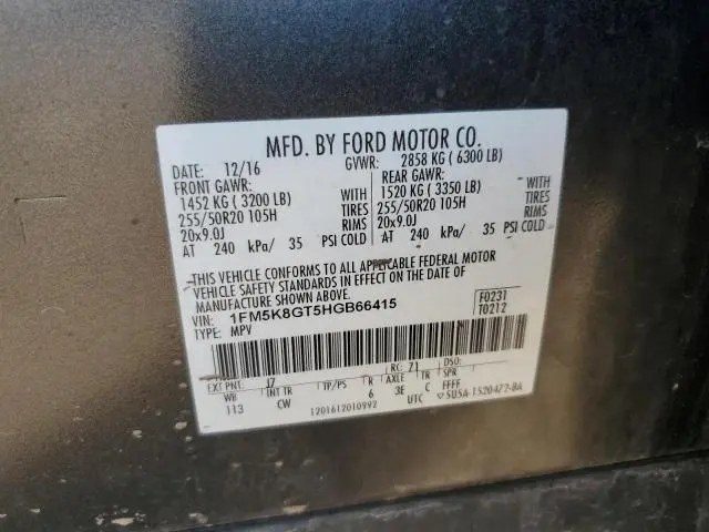 2017 FORD EXPLORER SPORT  