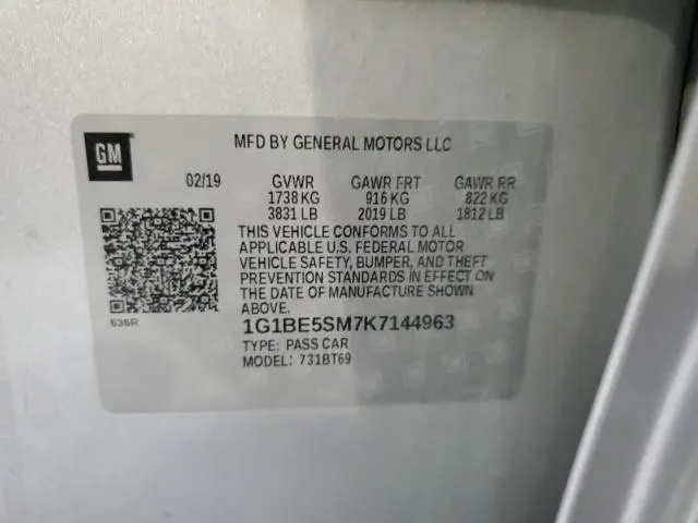 2019 CHEVROLET CRUZE LT  