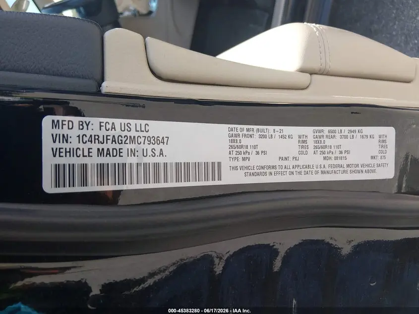 2021 JEEP GRAND CHEROKEE LAREDO E 4X4