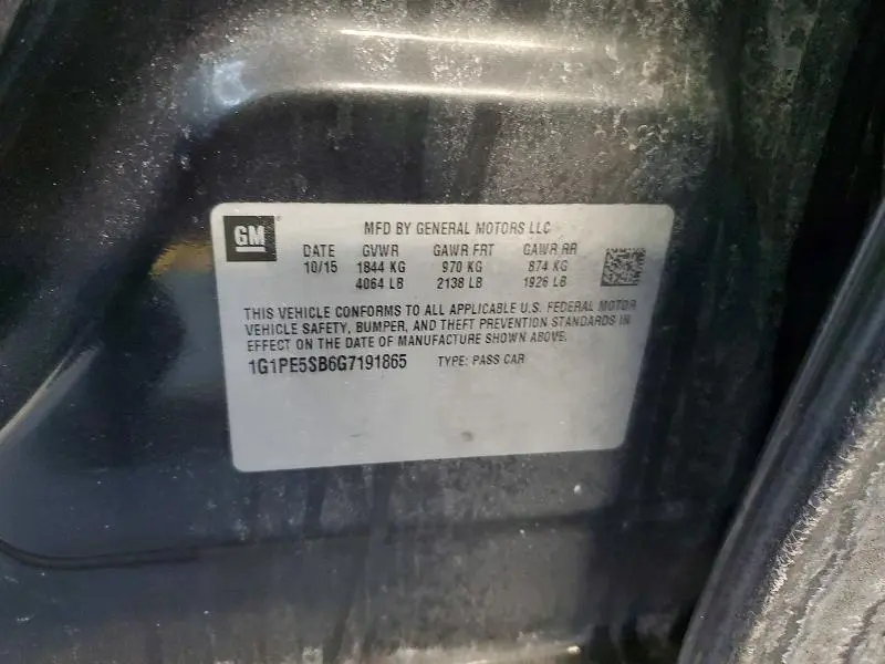 2016 CHEVROLET CRUZE LIMITED LT  