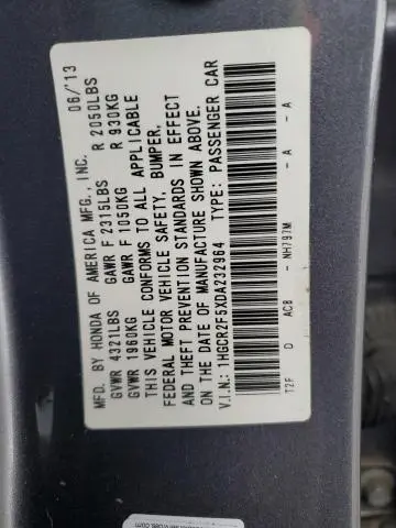 2013 HONDA ACCORD SPORT  