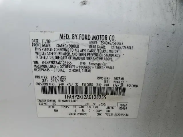 2010 FORD TAURUS SHO  