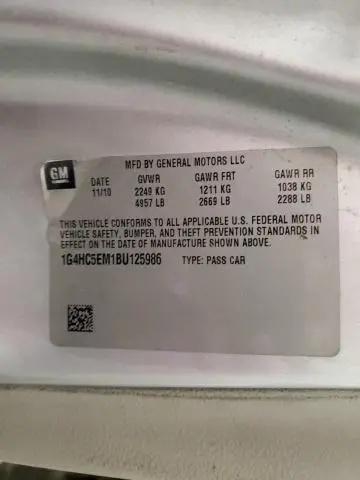 2011 BUICK LUCERNE CXL  