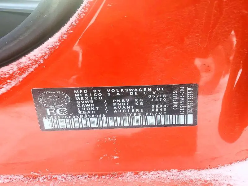 2019 VOLKSWAGEN JETTA SEL  