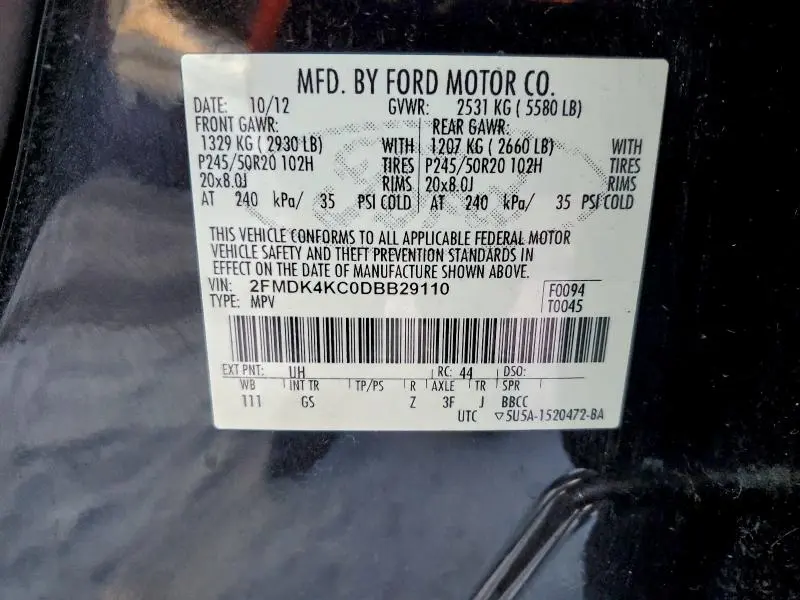 2013 FORD EDGE LIMITED  