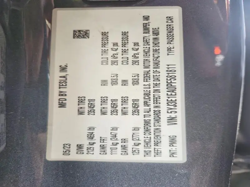 2023 TESLA MODEL 3   
