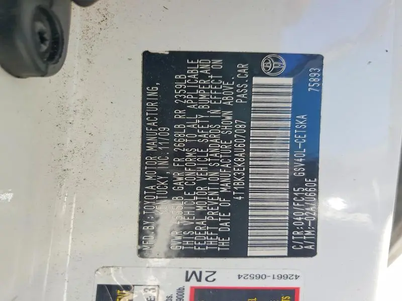 2010 TOYOTA CAMRY SE V6  
