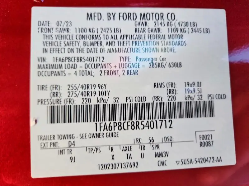 2024 FORD MUSTANG GT  