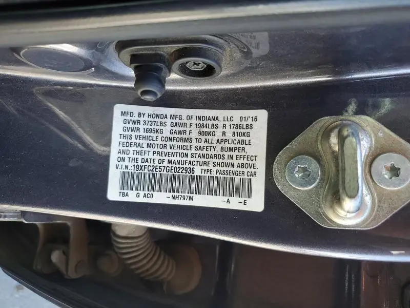 2016 HONDA CIVIC LX  