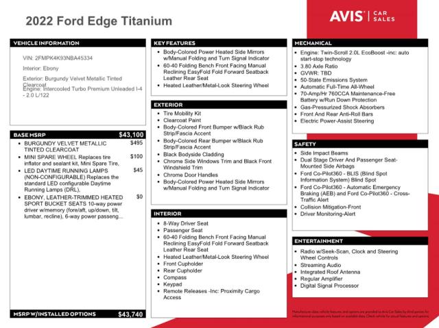 2022 FORD EDGE TITANIUM