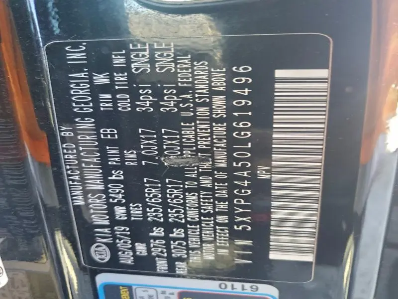 2020 KIA SORENTO LX V6  