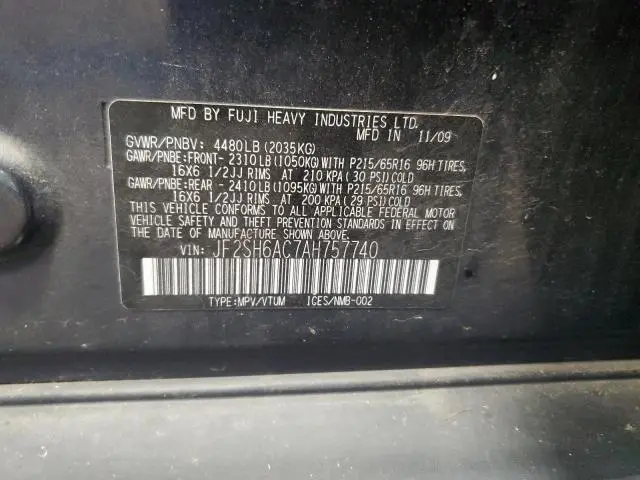 2010 SUBARU FORESTER 2.5X  