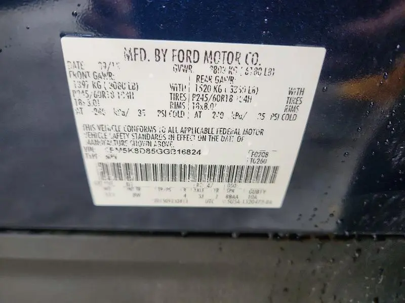 2016 FORD EXPLORER XLT  
