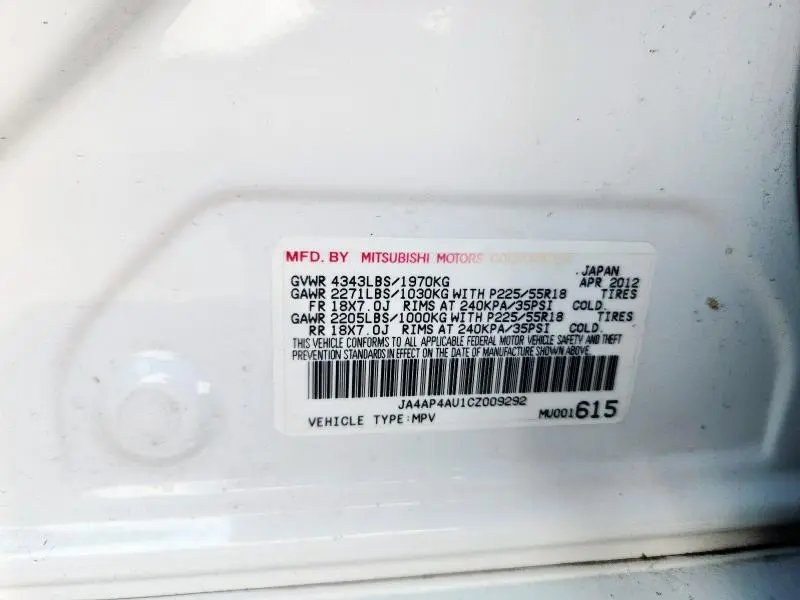 2012 MITSUBISHI OUTLANDER SPORT SE