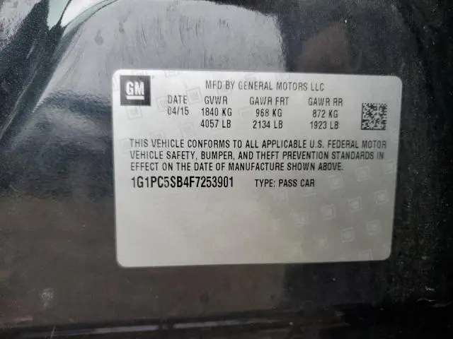 2015 CHEVROLET CRUZE LT  