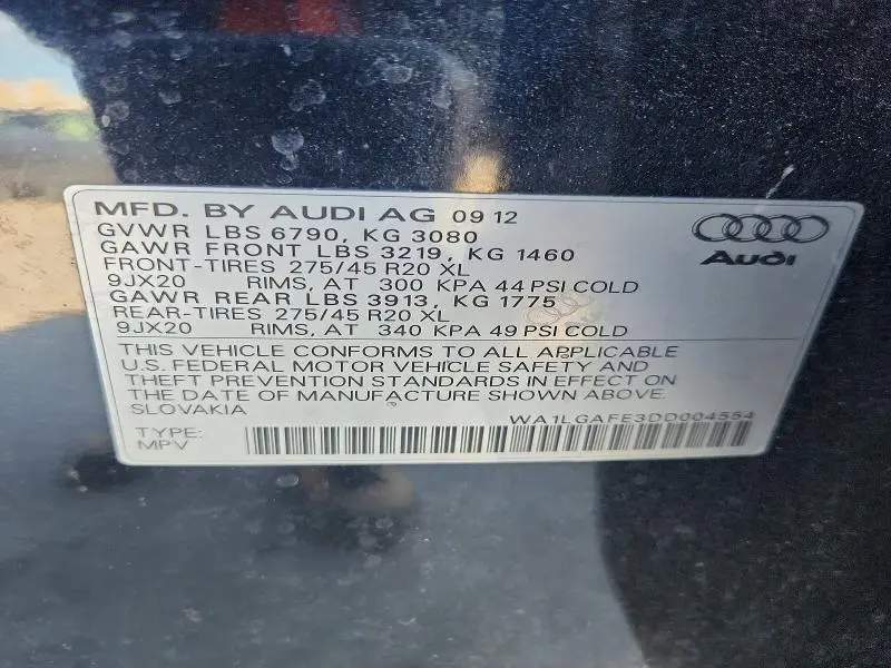 2013 AUDI Q7 PREMIUM PLUS  