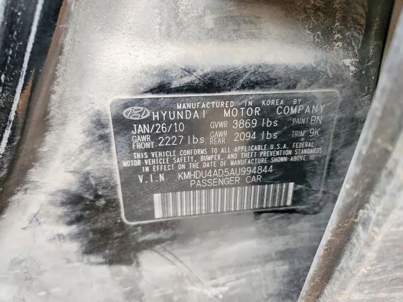 2010 HYUNDAI ELANTRA GLS  