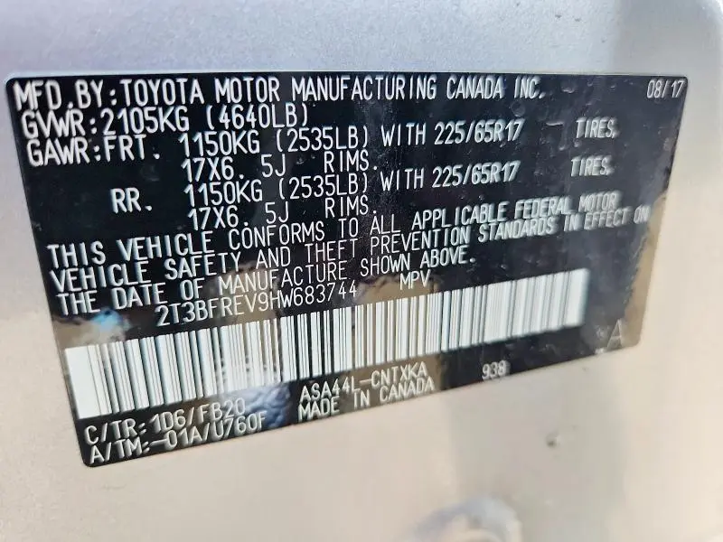 2017 TOYOTA RAV4 LE  