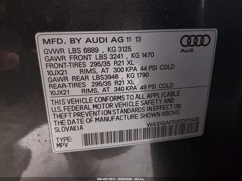 2014 AUDI Q7 3.0T S LINE PRESTIGE