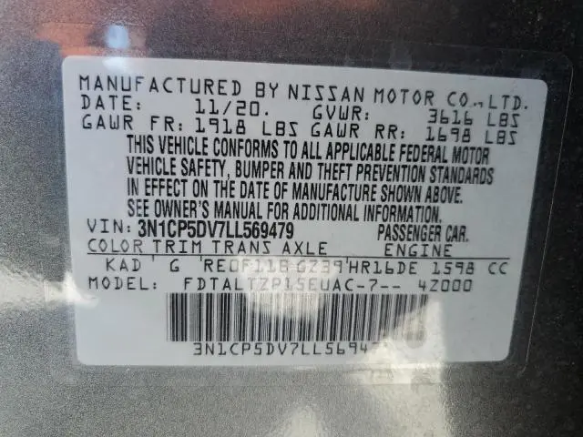 2020 NISSAN KICKS SR  