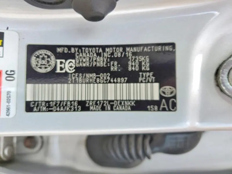 2016 TOYOTA COROLLA L  