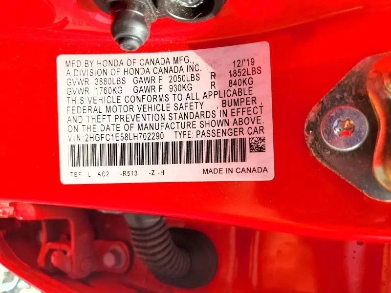 2020 HONDA CIVIC SI  