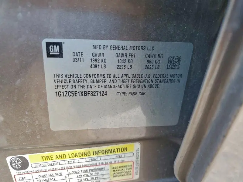 2011 CHEVROLET MALIBU 1LT  